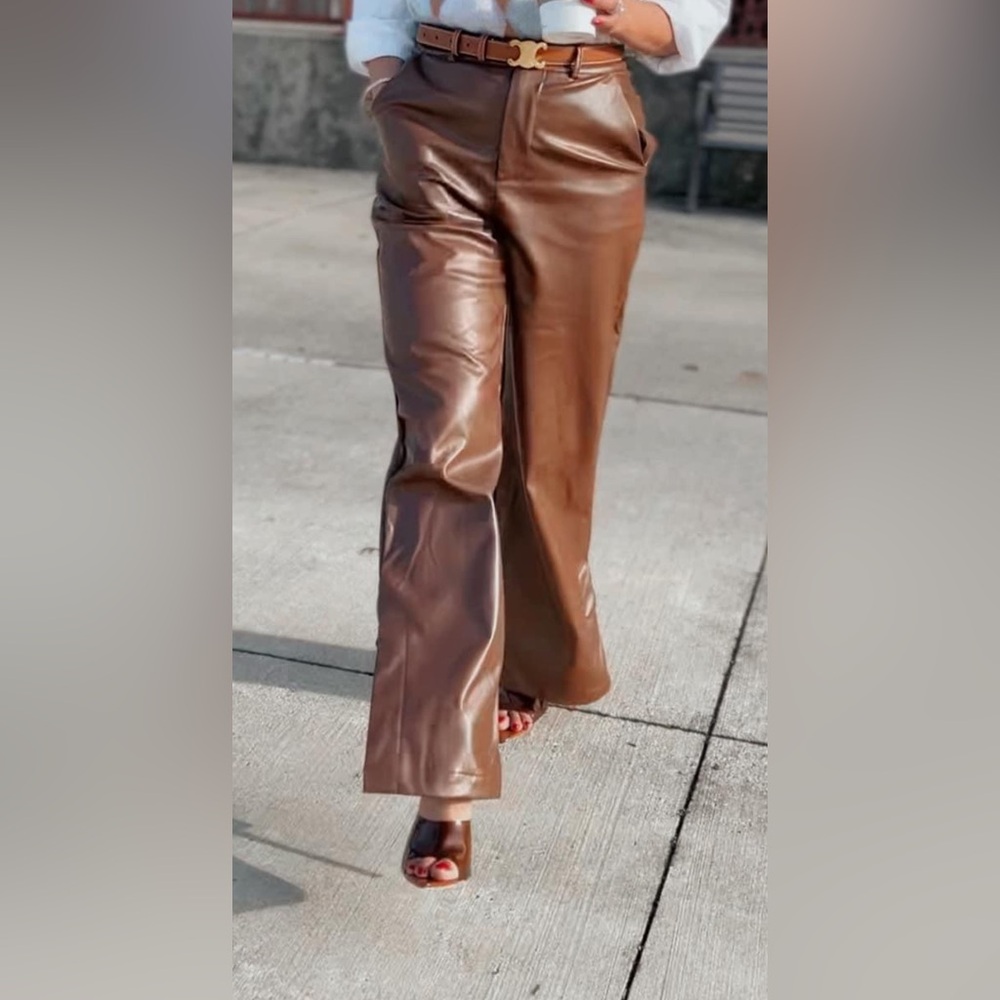 Faux Leather High waist pants